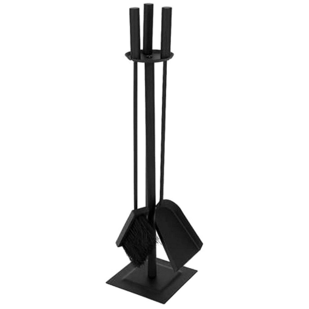 Serviteur de cheminée 4 Outils Balai, 1 Pelle, 1 Pince, 1 Tisonnier en  Acier 23 cm x 14,5 cm x 58 cm - Le Poisson Qui Jardine